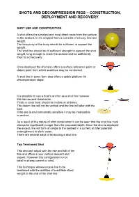 Shots, Uses, Deployment and Recovery