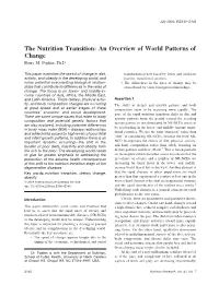 The Nutrition Transition: an Overview of World Patterns of Change Barry M