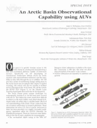 ' ...An Arctic Basin Observational Capability Using Auvs