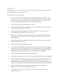 Consultation Requirements for Planning Applications Development Brief Requirements