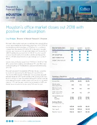 Houston's Office Market Closes out 2018 with Positive Net Absorption