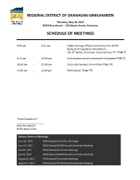 Schedule of Meetings