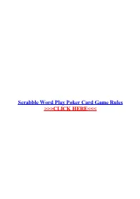 Scrabble Word Play Poker Card Game Rules