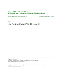 The Amicus Curiae (Vol. 10, Issue 8)