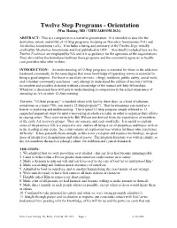 Twelve Step Programs - Orientation (Wm