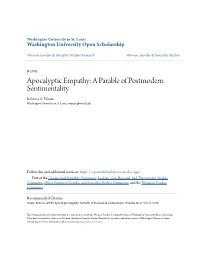 Apocalyptic Empathy: a Parable of Postmodern Sentimentality Rebecca A