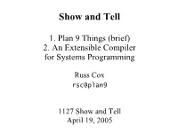 (Brief) 2. an Extensible Compiler for Systems Programming