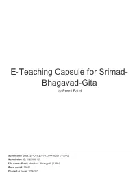 E-Teaching Capsule for Srimad- Bhagavad-Gita by Preeti Patel