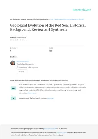 Geological Evolution of the Red Sea: Historical Background, Review and Synthesis