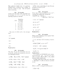 Mccord (Pmccord) – HW6 Acids, Bases and Salts – Mccord – (51520) 1 This Print-Out Should Have 45 Questions