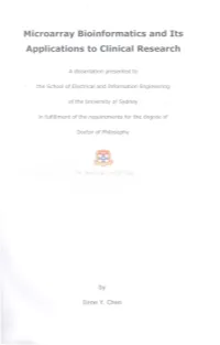 Microarray Bioinformatics and Its Applications to Clinical Research
