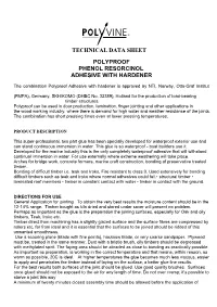 Technical Data Sheet Polyproof Phenol Resorcinol Adhesive with Hardener