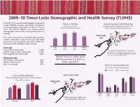 Timor-Leste DHS 2009-10 Fact Sheet
