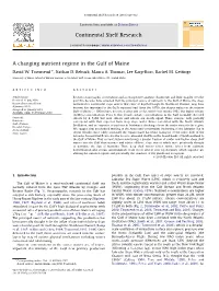 A Changing Nutrient Regime in the Gulf of Maine