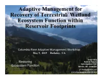 Adaptive Management for Ecosystem Function