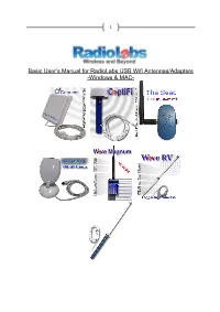 Basic User's Manual for Radiolabs USB Wifi Antennas/Adapters
