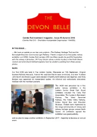 Combe Rail Members' Magazine - Issue #3 Autumn 2016 (Combe Rail CIO - Charitable Incorporated Organisation 1164083)