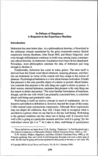 In Defense of Happiness: a Response to the Experience Machine
