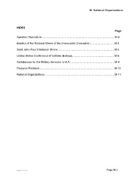 M. National Organizations INDEX Page