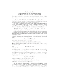 Ordinal Numbers and the Well-Ordering Theorem Ken Brown, Cornell University, September 2013