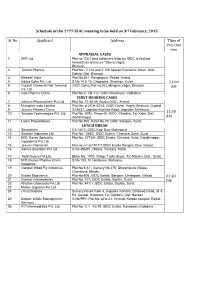 Schedule of the 277Th SEAC Meeting to Be Held on 3Rd February, 2015 Sr