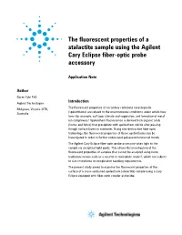 The Fluorescent Properties of a Stalactite Sample Using the Cary