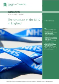 The Structure of the NHS in England