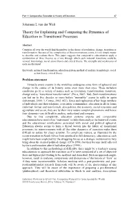 Theory for Explaining and Comparing the Dynamics of Education in Transitional Processes
