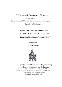 "Universal Document Viewer" Project Report