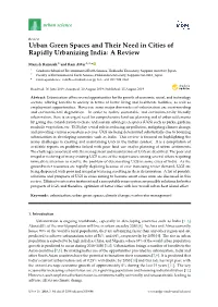 Urban Green Spaces and Their Need in Cities of Rapidly Urbanizing India: a Review