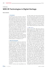 WEB 3D Technologies in Digital Heritage