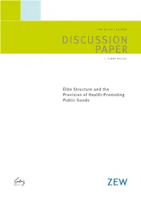 Elite Structure and the Provision of Health-Promoting Public Goods Elite Structure and the Provision of Health-Promoting Public Goods