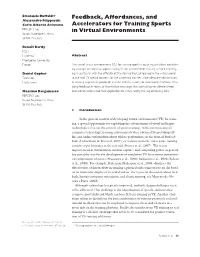 Feedback, Affordances, and Accelerators for Training Sports In
