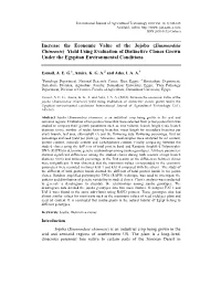 (Simmondsia Chinensis) Yield Using Evaluation of Distinctive Clones Grown Under the Egyptian Environmental Conditions