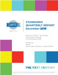 SMPTE Standards Quarterly Report
