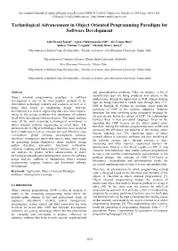 Technological Advancement in Object Oriented Programming Paradigm for Software Development