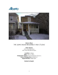 The John Snow Residence and Studio