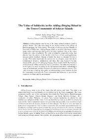 The Value of Solidarity in the Adding-Dinging Ritual in the Tenro Community of Selayar Islands