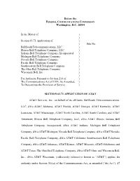 Before the Washington, D.C. 20554 in the Matter of ) ) Section 63.71 Application of ) ) File No. Bellsouth Telecommunications, L