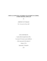Critical Geopolitics of Foreign Involvement in Namibia: a Mixed Methods Approach