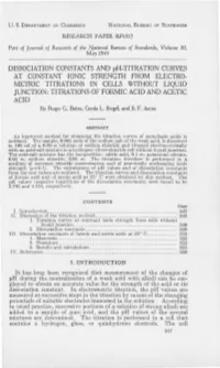 Dissociation Constants and Ph-Titration Curves at Constant Ionic Strength from Electrometric Titrations in Cells Without Liquid