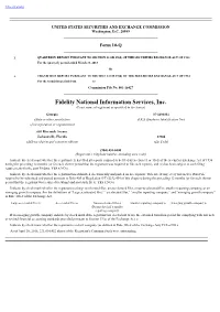 Fidelity National Information Services, Inc. (Exact Name of Registrant As Specified in Its Charter)