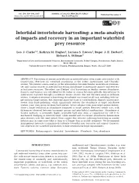 Intertidal Invertebrate Harvesting: a Meta-Analysis of Impacts and Recovery in an Important Waterbird Prey Resource