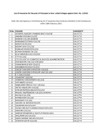 Sl No. COLLEGE UNIVERSITY 1 ACHARYA JAGADISH CHANDRA