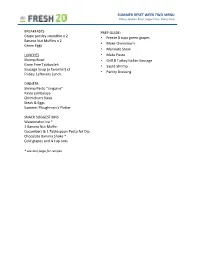 SUMMER RESET WEEK TWO MENU BREAKFASTS Grape Parsley