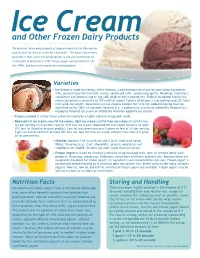 And Other Frozen Dairy Products