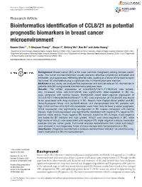 Bioinformatics Identification of CCL8/21 As Potential Prognostic