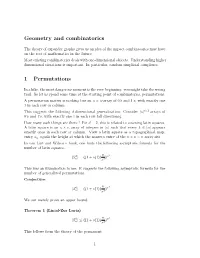 Geometry and Combinatorics 1 Permutations
