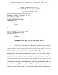 Amended Complaint for Declaratory Relief