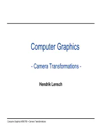 Camera Transformations